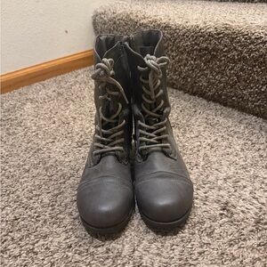 Rue21 Charcoal Lace-Up Combat Boots